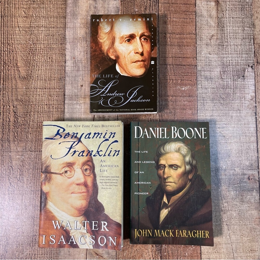 Biography Book Bundle Benjamin Franklin Andrew Jackson Daniel Boone